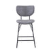 Jofran Owen Contemporary Modern Faux Leather Split-Back Upholstered Counter Height Barstool (Set of 2) in Grey image