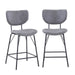 Jofran Owen Contemporary Modern Faux Leather Split-Back Upholstered Counter Height Barstool (Set of 2) in Grey - Holmwood's Furniture & Design Center (Somersworth, NH)