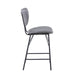 Jofran Owen Contemporary Modern Faux Leather Split-Back Upholstered Counter Height Barstool (Set of 2) in Grey - Holmwood's Furniture & Design Center (Somersworth, NH)