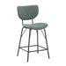 Jofran Owen Contemporary Modern Faux Leather Split-Back Upholstered Counter Height Barstool (Set of 2) in Jade - Holmwood's Furniture & Design Center (Somersworth, NH)