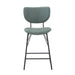 Jofran Owen Contemporary Modern Faux Leather Split-Back Upholstered Counter Height Barstool (Set of 2) in Jade image