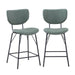 Jofran Owen Contemporary Modern Faux Leather Split-Back Upholstered Counter Height Barstool (Set of 2) in Jade - Holmwood's Furniture & Design Center (Somersworth, NH)
