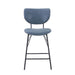 Jofran Owen Contemporary Modern Faux Leather Split-Back Upholstered Counter Height Barstool (Set of 2) in Slate image