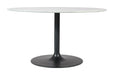 Jofran Rowan 42" Modern Luxury Pedestal Round Marble Dining Table in Gunmetal - Holmwood's Furniture & Design Center (Somersworth, NH)
