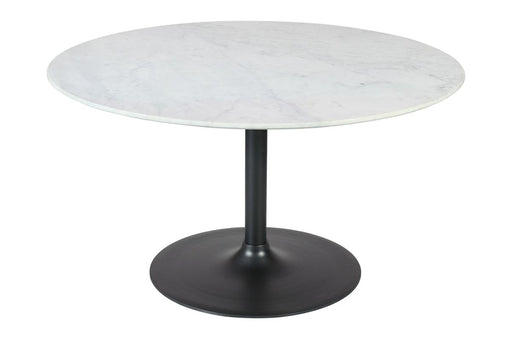 Jofran Rowan 42" Modern Luxury Pedestal Round Marble Dining Table in Gunmetal image