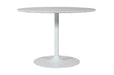 Jofran Rowan 42" Modern Luxury Pedestal Round Marble Dining Table in White image