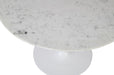 Jofran Rowan 54" Modern Luxury Pedestal Round Marble Dining Table in White - Holmwood's Furniture & Design Center (Somersworth, NH)