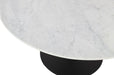 Jofran Rowan 54" Modern Luxury Pedestal Round Marble Dining Table in Gunmetal - Holmwood's Furniture & Design Center (Somersworth, NH)