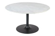 Jofran Rowan 54" Modern Luxury Pedestal Round Marble Dining Table in Gunmetal image