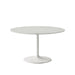 Jofran Rowan 54" Modern Luxury Pedestal Round Marble Dining Table in White - Holmwood's Furniture & Design Center (Somersworth, NH)