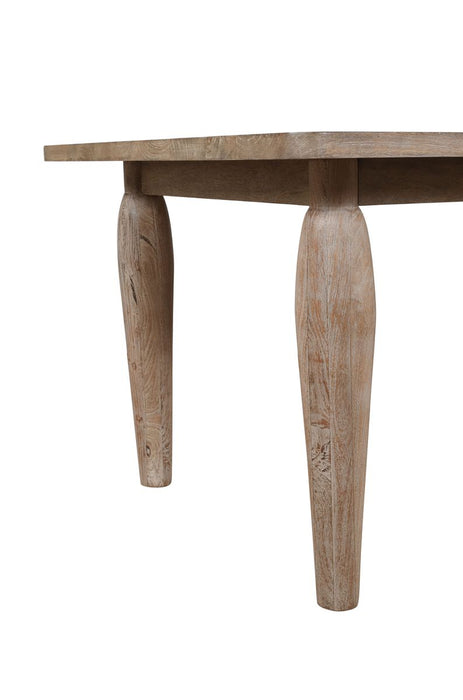 Jofran Spader 70" Rustic Global Solid Wood Dining Table in Washed Sand - Holmwood's Furniture & Design Center (Somersworth, NH)