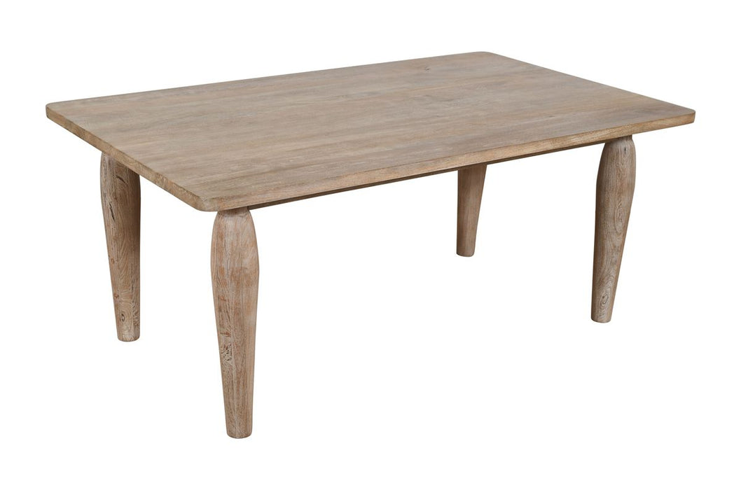 Jofran Spader 70" Rustic Global Solid Wood Dining Table in Washed Sand - Holmwood's Furniture & Design Center (Somersworth, NH)