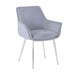Jofran Stella Contemporary Modern Upholstered Platinum Dining Chair with Chrome Legs (Set of 2) in Platinum - Holmwood's Furniture & Design Center (Somersworth, NH)