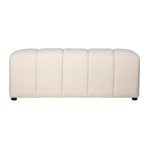 Jofran Tess Contemporary Modern Ivory Boucle Upholstered Plush Bench in Natural Cream image
