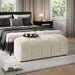 Jofran Tess Contemporary Modern Ivory Boucle Upholstered Plush Bench in Natural Cream - Holmwood's Furniture & Design Center (Somersworth, NH)