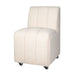 Jofran Tess Contemporary Modern Ivory Boucle Upholstered Dining Chair with Wheels (Set of 2) in Natural Ivory - Holmwood's Furniture & Design Center (Somersworth, NH)