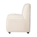 Jofran Tess Contemporary Modern Ivory Boucle Upholstered Dining Chair with Wheels (Set of 2) in Natural Ivory - Holmwood's Furniture & Design Center (Somersworth, NH)
