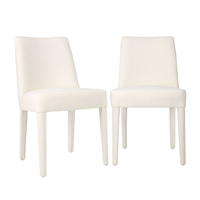 Jofran Wilson Mid-Century Modern Contemporary Upholstered Vintage Dining Chair (Set of 2) in Ivory - Holmwood's Furniture & Design Center (Somersworth, NH)
