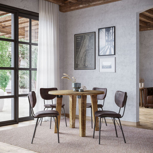 Jofran Reclamation 42" Rustic Reclaimed Solid Wood Round Dining Table in Rustic Unfinished Brown - Holmwood's Furniture & Design Center (Somersworth, NH)
