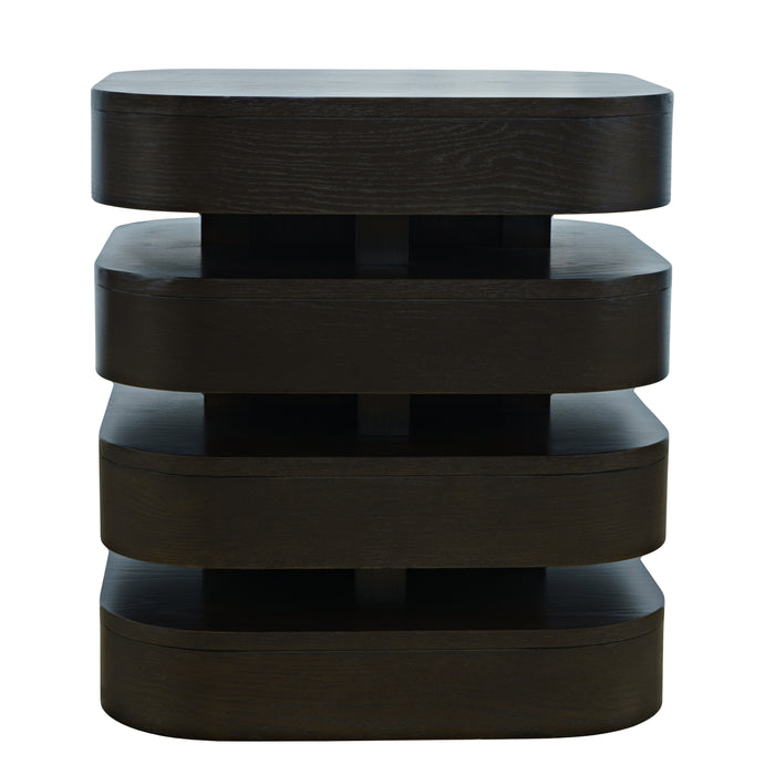 Brix Square End Table-Espresso