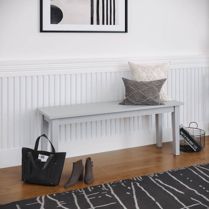 Jofran Simplicity Solid Wood 48" Classic Bench in Grey - Holmwood's Furniture & Design Center (Somersworth, NH)