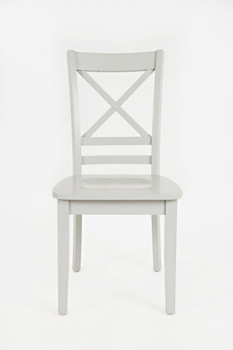 Jofran Simplicity Solid Wood Classic Cross-Back Dining Chair (Set of 2) in Grey image