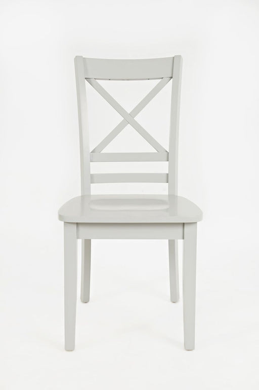 Jofran Simplicity Solid Wood Classic Cross-Back Dining Chair (Set of 2) in Grey image