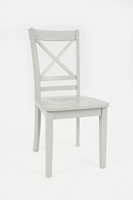 Jofran Simplicity Solid Wood Classic Cross-Back Dining Chair (Set of 2) in Grey - Holmwood's Furniture & Design Center (Somersworth, NH)