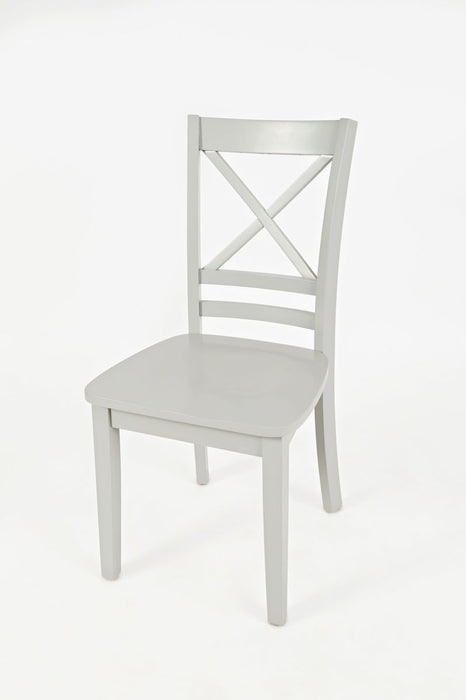 Jofran Simplicity Solid Wood Classic Cross-Back Dining Chair (Set of 2) in Grey - Holmwood's Furniture & Design Center (Somersworth, NH)