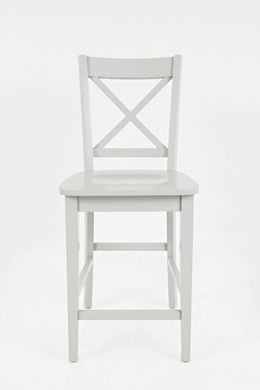 Jofran Simplicity Solid Wood Classic X-Back Stool (Set of 2) in Grey image