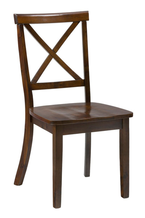 Jofran Richmond Cherry X Back Dining Chair (Set of 2) in Cherry Brown - Holmwood's Furniture & Design Center (Somersworth, NH)