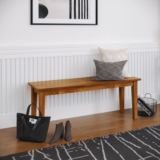 Jofran Simplicity Solid Wood 48" Classic Bench in Honey - Holmwood's Furniture & Design Center (Somersworth, NH)