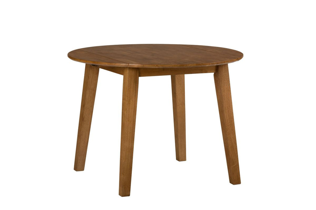 Jofran Simplicity Solid Wood Classic Round Drop-leaf Table in Honey - Holmwood's Furniture & Design Center (Somersworth, NH)