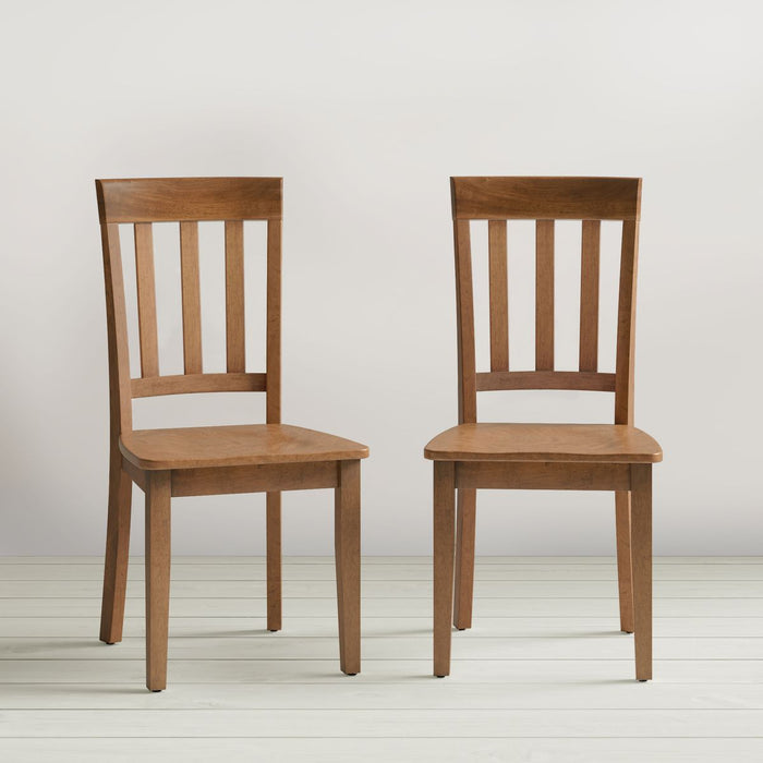 Jofran Simplicity Solid Wood Classic Slat Back Dining Chair (Set of 2) in Honey - Holmwood's Furniture & Design Center (Somersworth, NH)