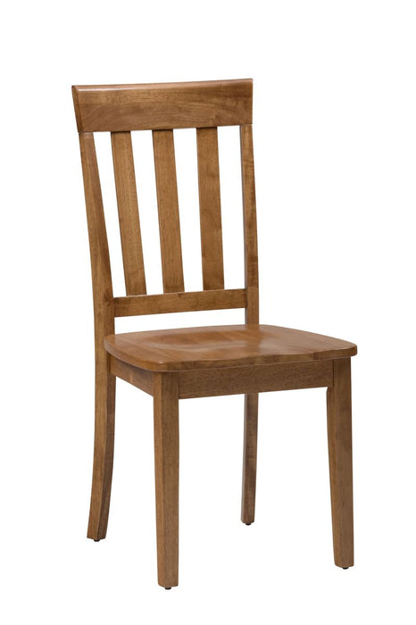 Jofran Simplicity Solid Wood Classic Slat Back Dining Chair (Set of 2) in Honey - Holmwood's Furniture & Design Center (Somersworth, NH)