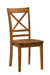 Jofran Simplicity Solid Wood Classic Cross-Back Dining Chair (Set of 2) in Honey - Holmwood's Furniture & Design Center (Somersworth, NH)