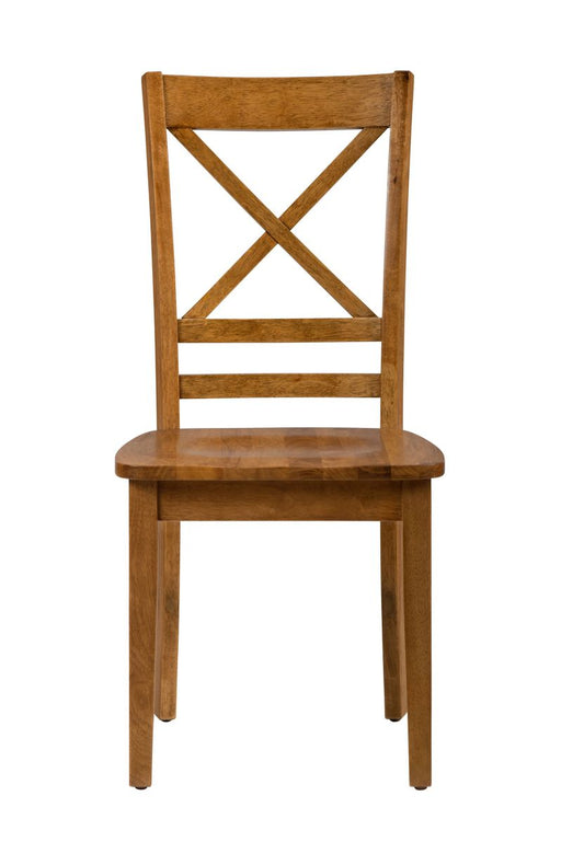 Jofran Simplicity Solid Wood Classic Cross-Back Dining Chair (Set of 2) in Honey image
