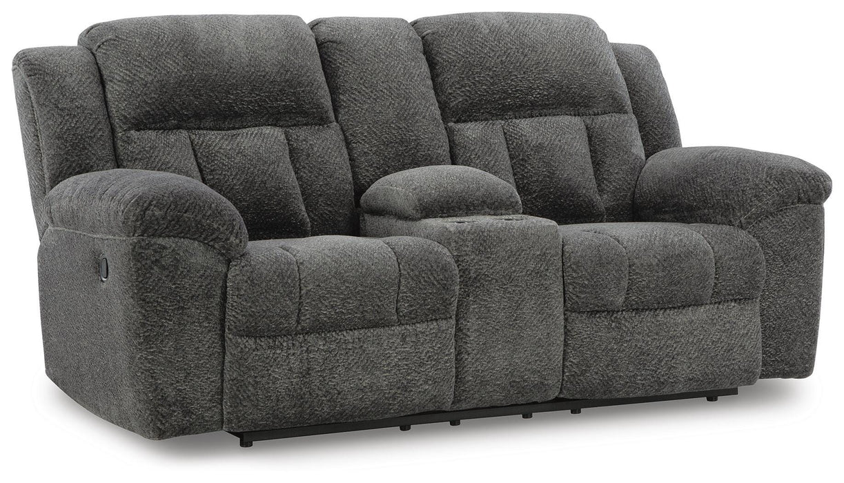 Frohn Reclining Loveseat with Console - Holmwood's Furniture & Design Center (Somersworth, NH)