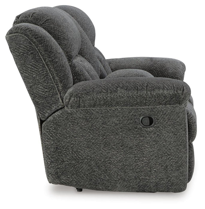 Frohn Reclining Loveseat with Console - Holmwood's Furniture & Design Center (Somersworth, NH)