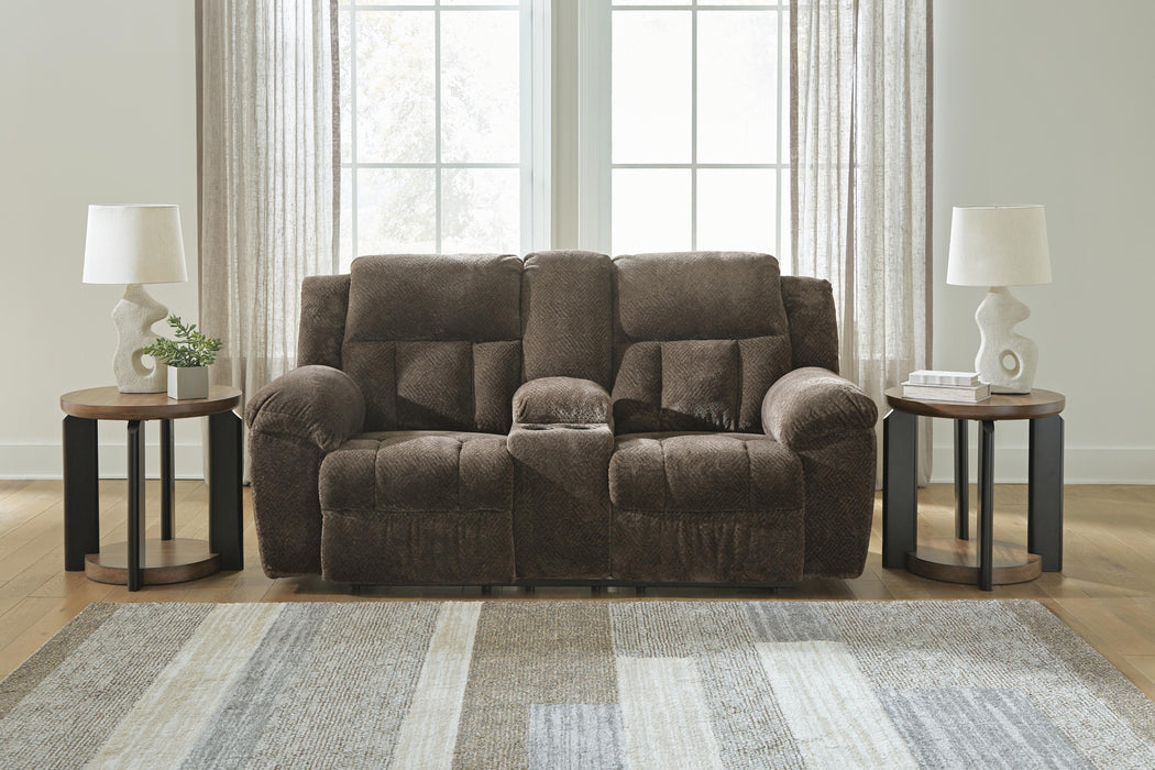 Frohn Reclining Loveseat with Console - Holmwood's Furniture & Design Center (Somersworth, NH)