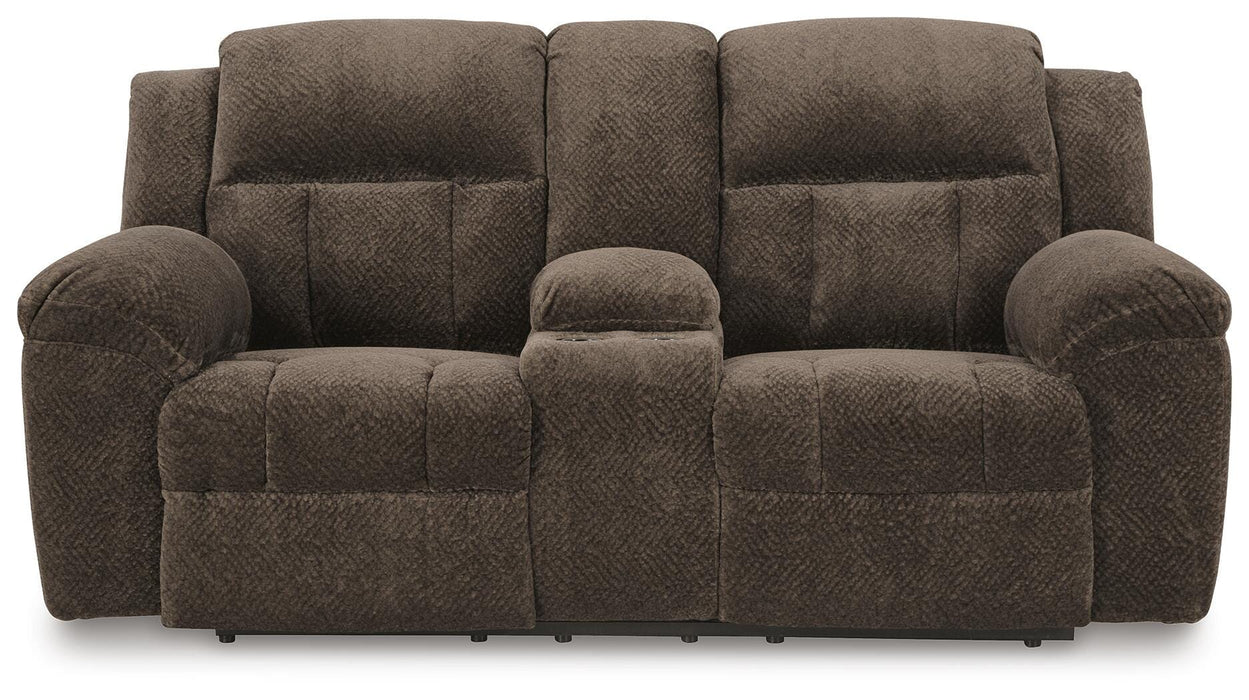 Frohn Reclining Loveseat with Console - Holmwood's Furniture & Design Center (Somersworth, NH)