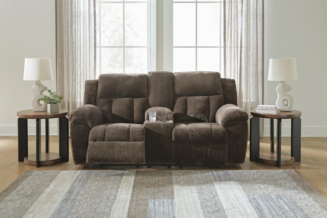 Frohn Reclining Loveseat with Console - Holmwood's Furniture & Design Center (Somersworth, NH)