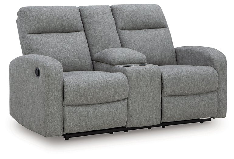 Gauntlet Reclining Loveseat with Console - Holmwood's Furniture & Design Center (Somersworth, NH)