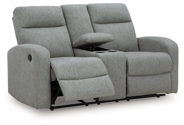 Gauntlet Reclining Loveseat with Console - Holmwood's Furniture & Design Center (Somersworth, NH)