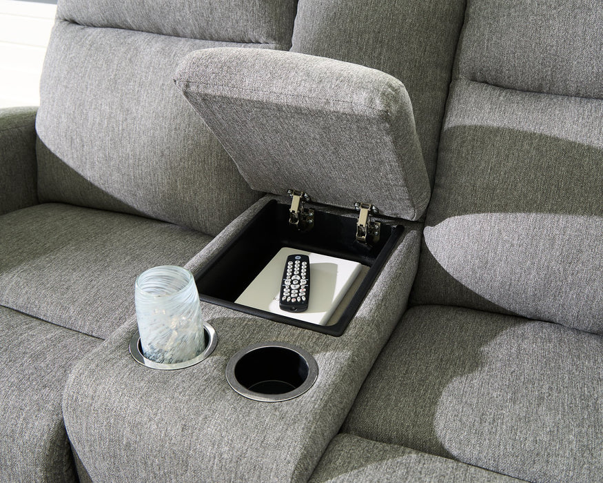Gauntlet Reclining Loveseat with Console - Holmwood's Furniture & Design Center (Somersworth, NH)