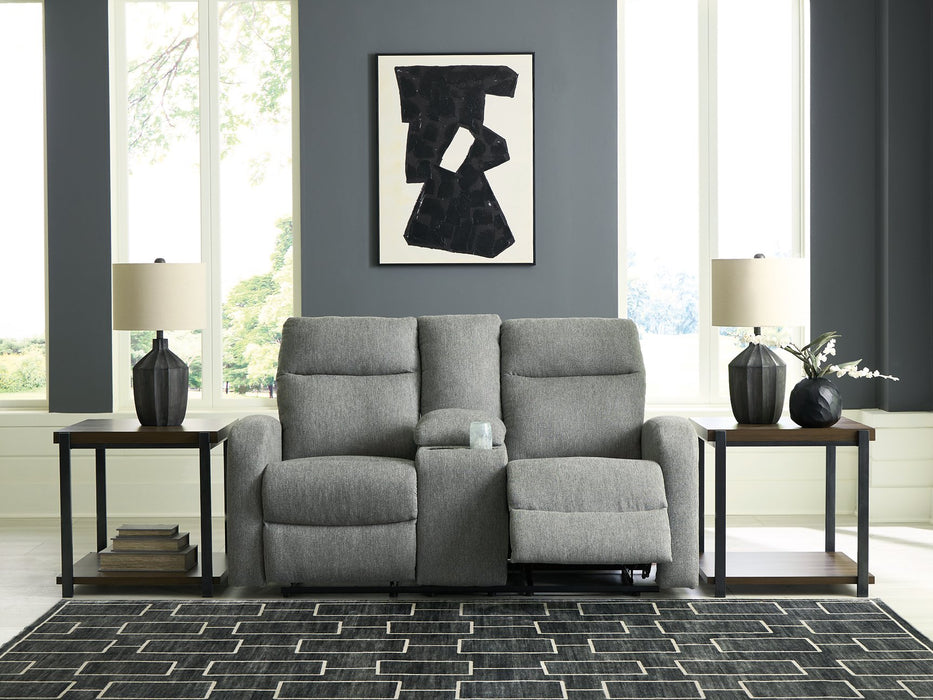 Gauntlet Reclining Loveseat with Console - Holmwood's Furniture & Design Center (Somersworth, NH)