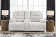 Rhines Falls Power Reclining Loveseat with Console - Holmwood's Furniture & Design Center (Somersworth, NH)