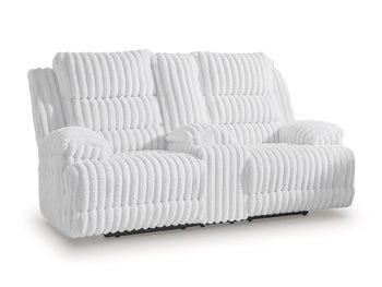 Rhines Falls Power Reclining Loveseat with Console - Holmwood's Furniture & Design Center (Somersworth, NH)
