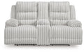 Rhines Falls Power Reclining Loveseat with Console - Holmwood's Furniture & Design Center (Somersworth, NH)