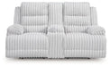 Rhines Falls Power Reclining Loveseat with Console - Holmwood's Furniture & Design Center (Somersworth, NH)